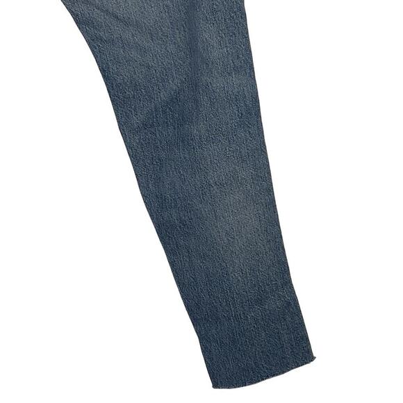 MOUSSY VISALIA DISTRESSED TAPERED BUTTON FLY JEANS IN BLUE NWT WOMEN'S SIZE 24 - Picture 7 of 16